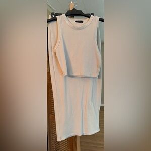 pink tank & medium length skirt set